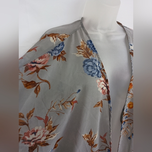 Floral Open Front M Kimono Boho Office Tasel Beach Cardigan (#1,326)‎ - Picture 5 of 12